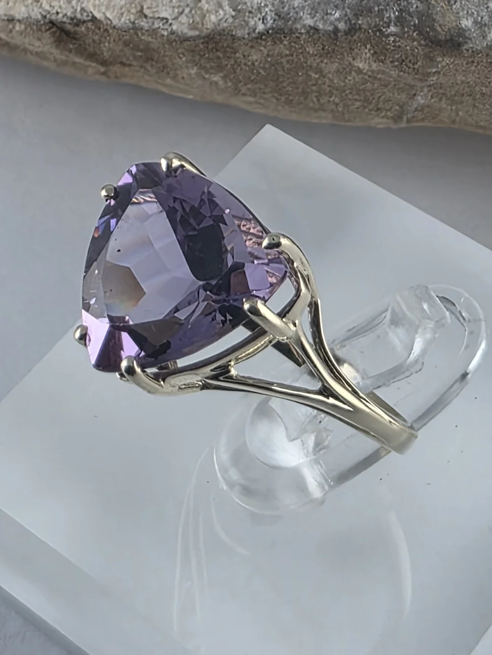 10K Yellow Gold Amethyst Cocktail Ring Size 6, Solid Gold! 👌🎁